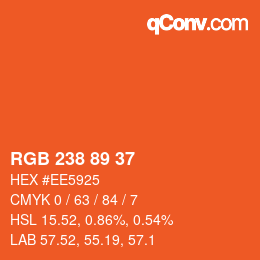 Color code: RGB 238 89 37 | qconv.com