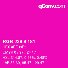 Color code: RGB 238 8 181 | qconv.com