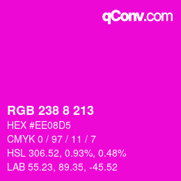 Color code: RGB 238 8 213 | qconv.com