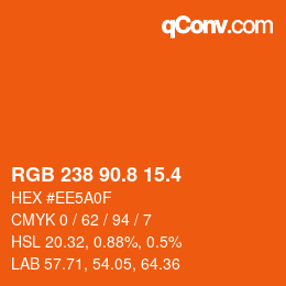 カラーコード: RGB 238 90.8 15.4 | qconv.com
