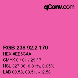 カラーコード: RGB 238 92.2 170 | qconv.com