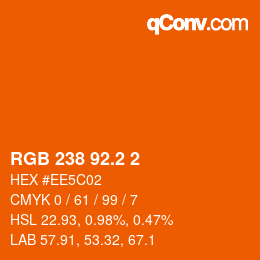 カラーコード: RGB 238 92.2 2 | qconv.com
