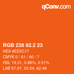 カラーコード: RGB 238 92.2 23 | qconv.com