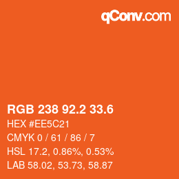 カラーコード: RGB 238 92.2 33.6 | qconv.com