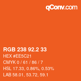 カラーコード: RGB 238 92.2 33 | qconv.com