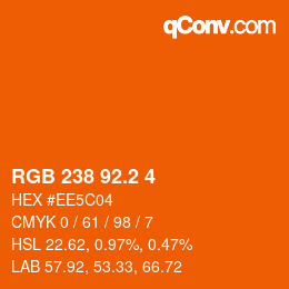 カラーコード: RGB 238 92.2 4 | qconv.com