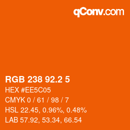 カラーコード: RGB 238 92.2 5 | qconv.com