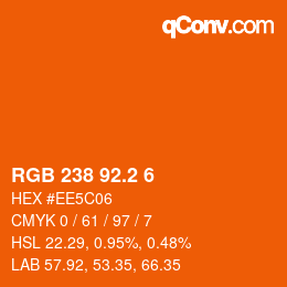 カラーコード: RGB 238 92.2 6 | qconv.com