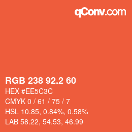 カラーコード: RGB 238 92.2 60 | qconv.com