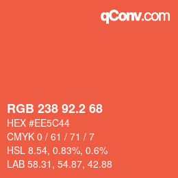 カラーコード: RGB 238 92.2 68 | qconv.com