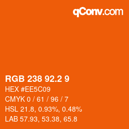 カラーコード: RGB 238 92.2 9 | qconv.com