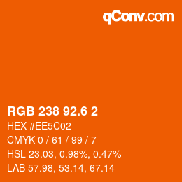 カラーコード: RGB 238 92.6 2 | qconv.com