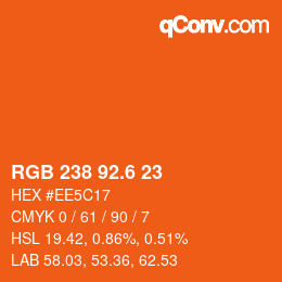 カラーコード: RGB 238 92.6 23 | qconv.com