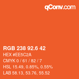 カラーコード: RGB 238 92.6 42 | qconv.com