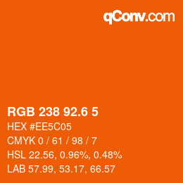 カラーコード: RGB 238 92.6 5 | qconv.com