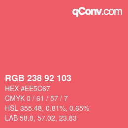 Color code: RGB 238 92 103 | qconv.com