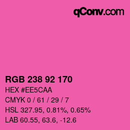 Color code: RGB 238 92 170 | qconv.com
