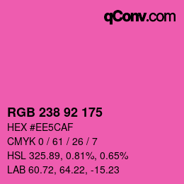 Color code: RGB 238 92 175 | qconv.com