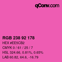カラーコード: RGB 238 92 178 | qconv.com