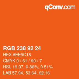 カラーコード: RGB 238 92 24 | qconv.com