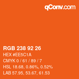 カラーコード: RGB 238 92 26 | qconv.com