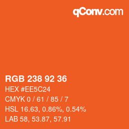 Farbcode: RGB 238 92 36 | qconv.com