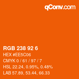 カラーコード: RGB 238 92 6 | qconv.com