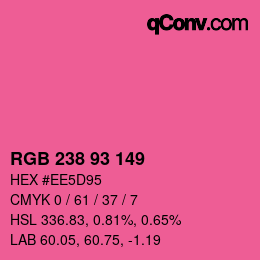 颜色代码: RGB 238 93 149 | qconv.com