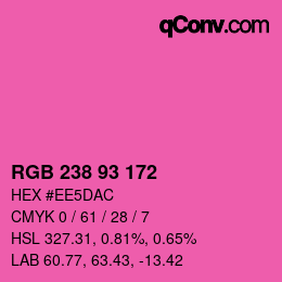 Color code: RGB 238 93 172 | qconv.com