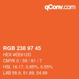 Código de color: RGB 238 97 45 | qconv.com