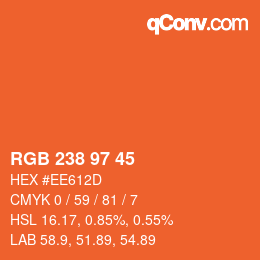 颜色代码: RGB 238 97 45 | qconv.com