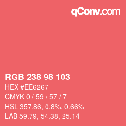 Color code: RGB 238 98 103 | qconv.com