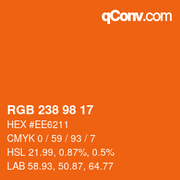Color code: RGB 238 98 17 | qconv.com