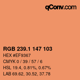 カラーコード: RGB 239.1 147 103 | qconv.com