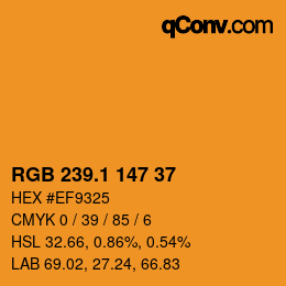 カラーコード: RGB 239.1 147 37 | qconv.com