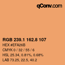 Color code: RGB 239.1 162.8 107 | qconv.com