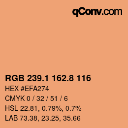 Color code: RGB 239.1 162.8 116 | qconv.com