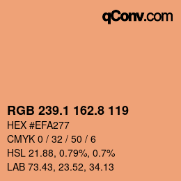 Farbcode: RGB 239.1 162.8 119 | qconv.com