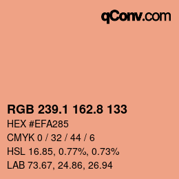 Color code: RGB 239.1 162.8 133 | qconv.com