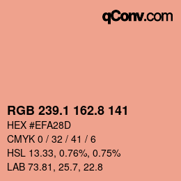 Color code: RGB 239.1 162.8 141 | qconv.com