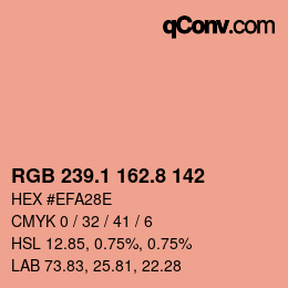 Color code: RGB 239.1 162.8 142 | qconv.com