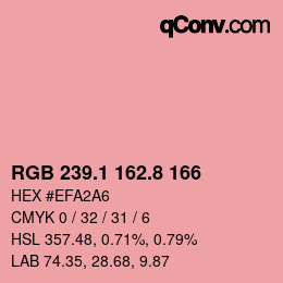 Color code: RGB 239.1 162.8 166 | qconv.com
