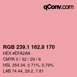 カラーコード: RGB 239.1 162.8 170 | qconv.com