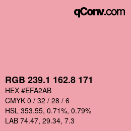 Color code: RGB 239.1 162.8 171 | qconv.com