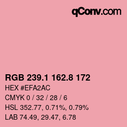 Farbcode: RGB 239.1 162.8 172 | qconv.com