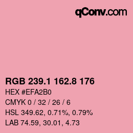 Color code: RGB 239.1 162.8 176 | qconv.com