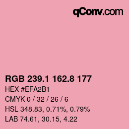 カラーコード: RGB 239.1 162.8 177 | qconv.com
