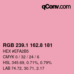 カラーコード: RGB 239.1 162.8 181 | qconv.com