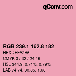 カラーコード: RGB 239.1 162.8 182 | qconv.com