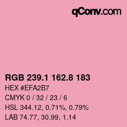 カラーコード: RGB 239.1 162.8 183 | qconv.com